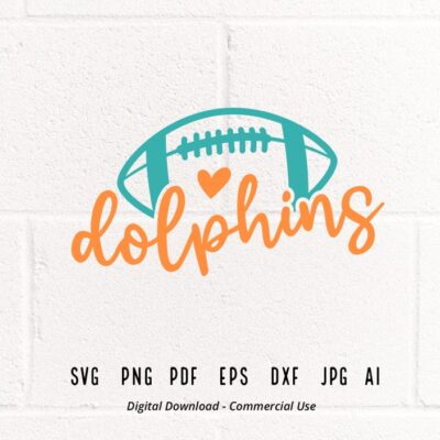 1321 Dolphin Football svg Dolphin Dolphins Football svg png Sublimation Football Clipart SVG for Shirts SVG for Cricut Football Mom Shirt