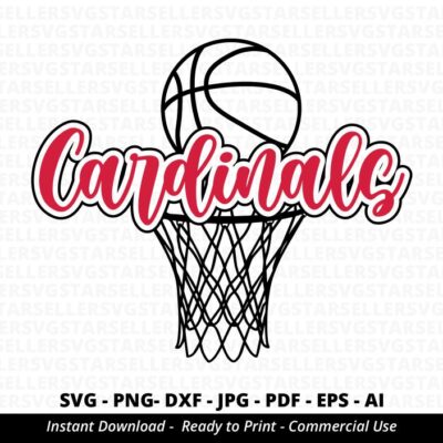 1329 Cardinals Basketball SVG Cardinals svg Basketball Hoop svg Cardinals Mascot svg Cardinals Spirit svg Cardinals Cheer Cricut svg Silhouette