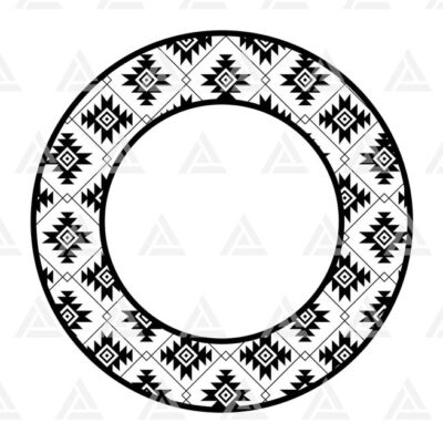 1336 Aztec Monogram Svg Tribal Monogram Navajo Pattern Southwest Name Frame Indian Cut File Cricut Png Pdf Eps Vector Stencil Vinyl