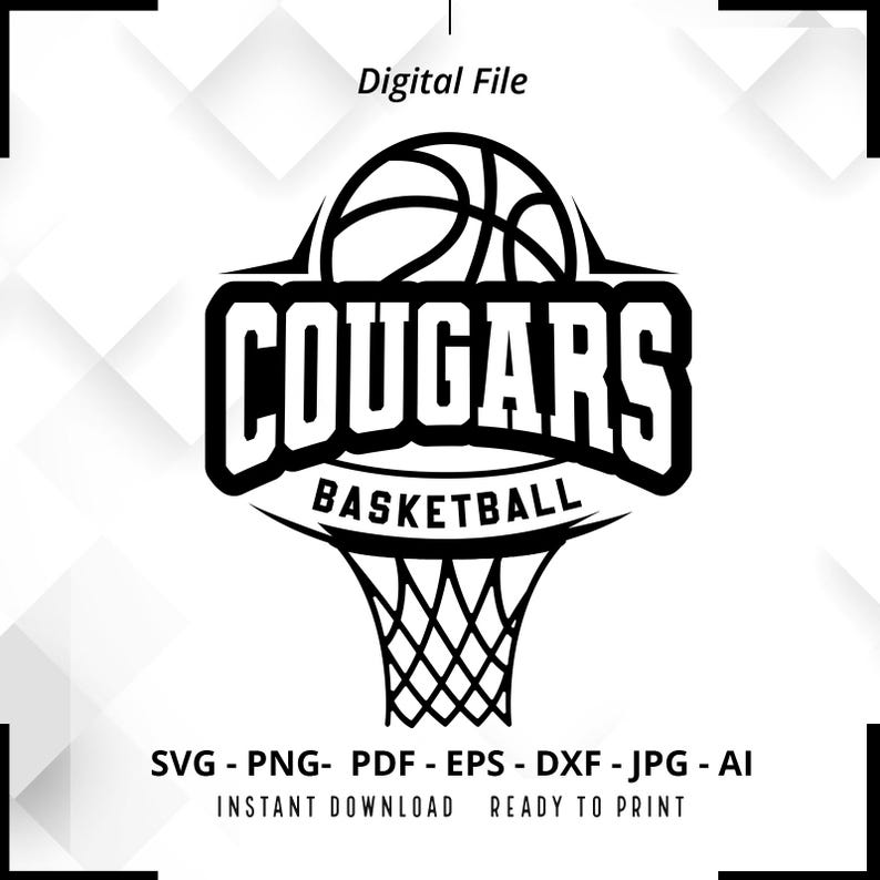 1337 Cougars Basketball SVG PNG Cougars svg Basketball Shirt svg Cougars Cheer svg Cougars png Cougars Mom svg Cougars Hoop svg Cricut