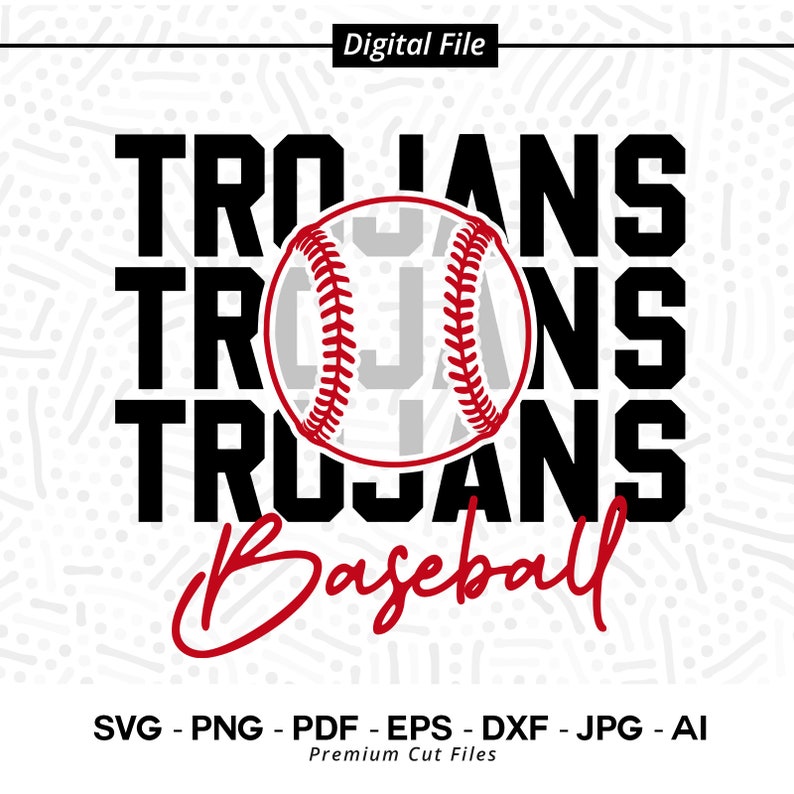 1341 Baseball SVG PNG Trojans Baseball svg Trojan Baseball Trojan Baseball Shirt svg Cricut svg Sublimation png Cut file SVG for Shirts