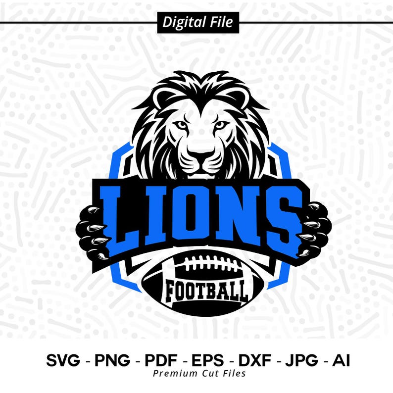 1356 Lions SVG PNG Lions Football svg Lions Face svg Lion Football Svg Lions Mascot svg Lions Cheer svg Lions Vibes svg School Spirit svg