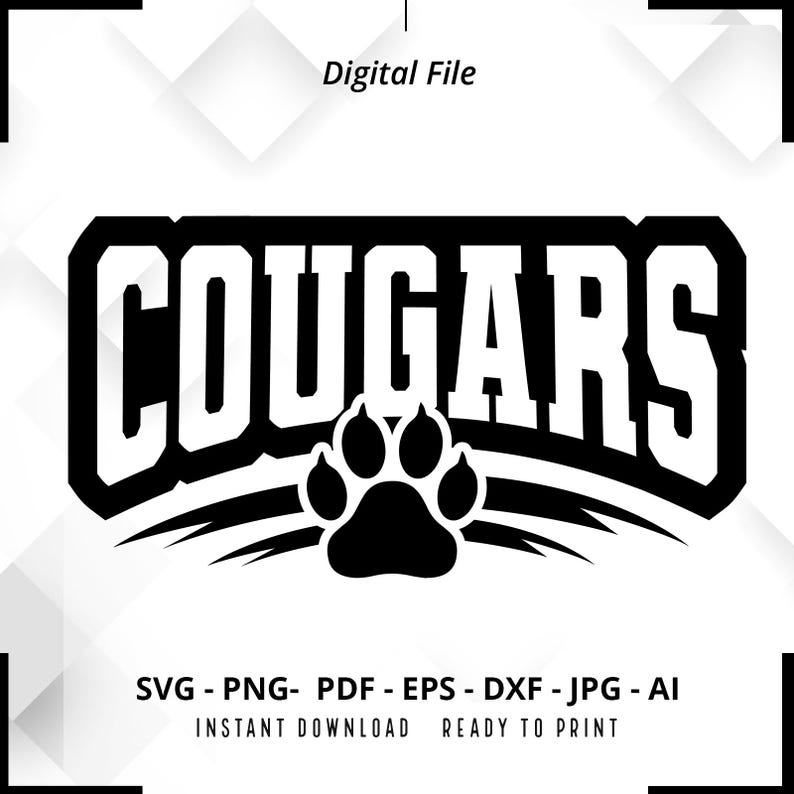 136 Cougars SVG PNG Cougars Paw svg Cougars Mascot svg Cougars Cheer svg Retro Cougars svg Cougars Sport svg Cougars Shirt svg Cut File