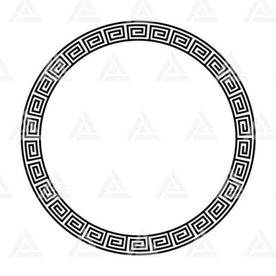 1366 Circle Greek Frame Svg Greek Wave Pattern Greek Key Svg Meander Border Svg Cut File Cricut Silhouette Png Pdf Eps Vector