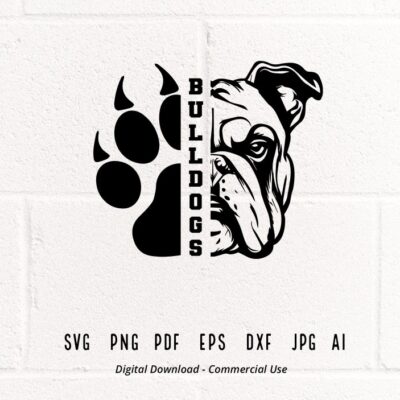 1416 Bulldogs SVG PNG Bulldogs Face svg Bulldogs Paw svg Bulldogs Mascot svg Bulldogs Cheer svg Bulldogs Vibes svg School Spirit svg Cricut