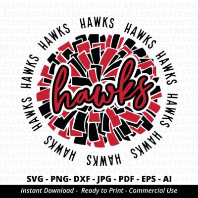 1434 Hawks SVG PNG Hawks Pom Pom svg Hawks Cheer svg Hawks Cheerleader svg Hawks Mascot svg Hawks Mom svg Hawks Pride svg Hawks Love svg Cricut