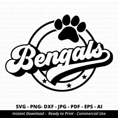 1435 Bengals SVG PNG Bengals Paw svg Bengals Mascot svg Bengals Cheer svg Retro Bengals svg Bengals Sport svg Bengals Shirt svg