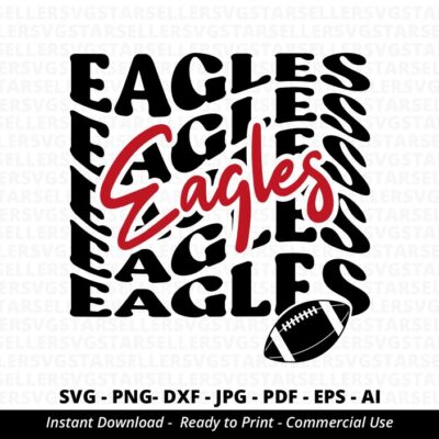 1442 Eagles SVG Stacked Eagles svg Team Mascot School Team svg School Spirit svg American Football svg Sport Mama svg Cricut svg Silhouette