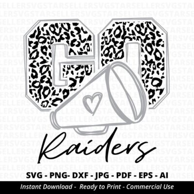 1443 Leopard Go Raiders SVG Raiders Cheer svg Raiders Shirt svg Raiders Mascot School Team svg School Spirit Cheer Little Mom Team Mascot Cricut