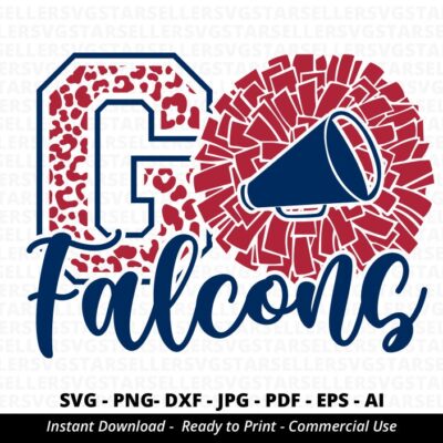 1449 Go Falcons Leopard SVG Falcons Cheer svg Falcons Mascot svg Cheer Little Mom School Team svg Team Mascot School Spirit svg Cricut Silhouette