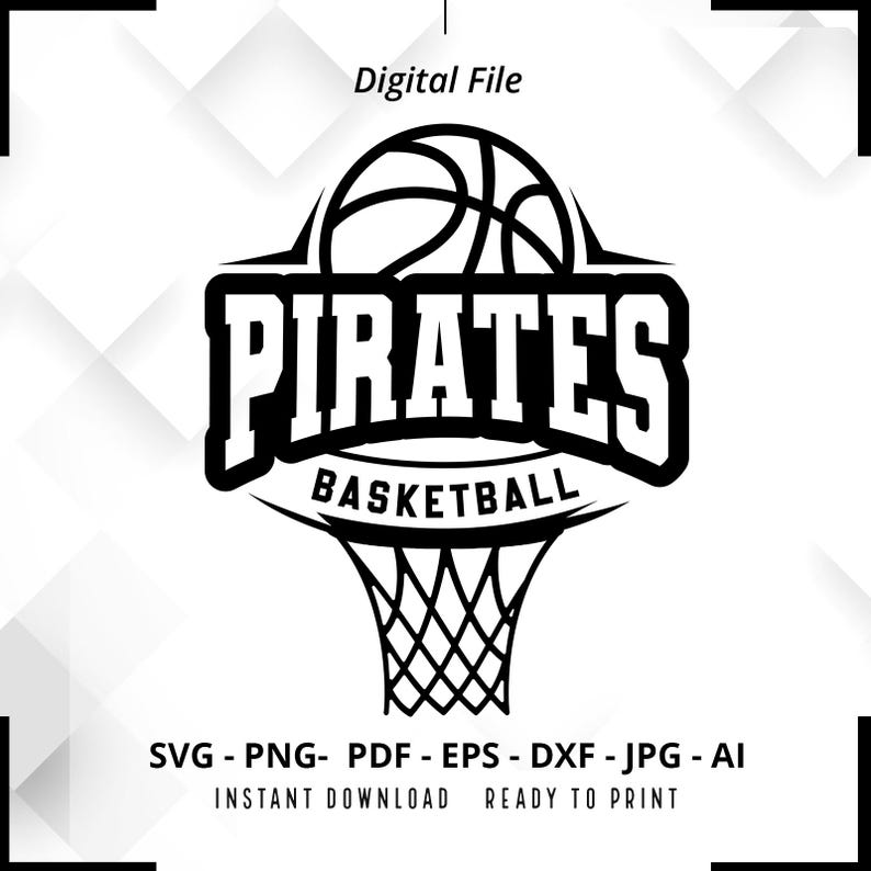 145 Pirates Basketball SVG PNG Pirates svg Basketball Shirt svg Pirates Cheer svg Pirates Hoop svg Basketball Hoop svg Hoop svg Cricut