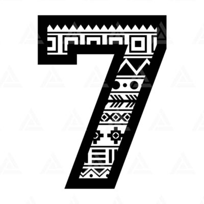 1457 Tribal Number 7 Svg Aztec Number 7 Svg Tribal Aztec Font Number Seven Monogram Svg Cut File Cricut Silhouette Png Pdf Eps Vector