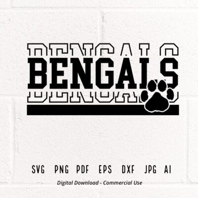 1458 Bengals SVG PNG Bengals Paw svg Bengals Mascot svg Bengals Cheer svg Bengals Vibes svg School Spirit svg Bengals Sport Bengals Love