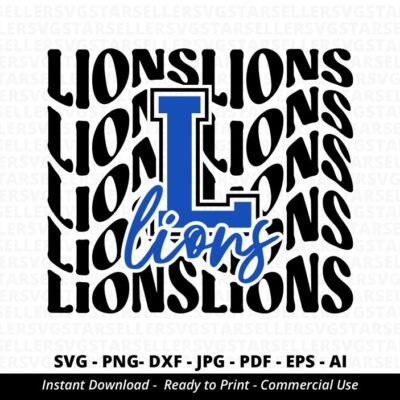 1460 Lions SVG PNG Stacked Lions svg Lions Shirt svg Lions Cheer svg School Spirit svg Lions Mascot svg Lions Pride svg Lions Mom svg Lions PNG