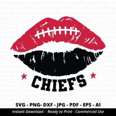 1464 Chiefs Football Lips SVG Chiefs svg Lips Football svg Chiefs Mom svg Chiefs Mascot svg Chiefs Football svg Football Mom svg Cricut Cut File