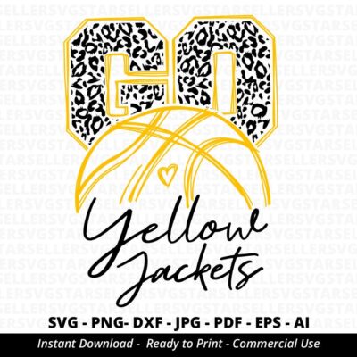 147 Go Yellow Jackets SVG Yellow Jackets svg Go Leopard Yellow Jackets svg Yellow Jackets Mascot svg Yellow Jackets Mom svg School Mascot Cricut