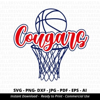 1470 Cougars Basketball SVG Cougars Cheer svg Cougars svg Cougars Cheer Mom Basketball Hoop svg Cougars Mascot svg Cougars Spirit svg Cricut svg