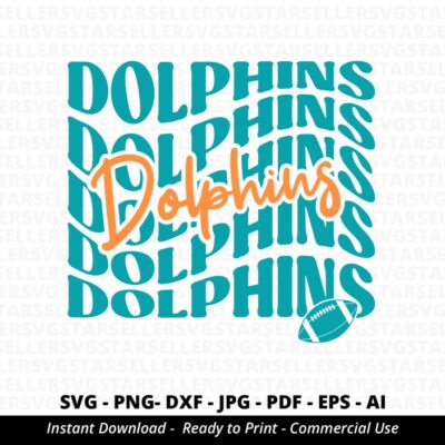 1478 Dolphins SVG Stacked Dolphins svg Dolphins Mascot Dolphins Football Dolphins Cheer School Spirit svg American Football Football Mama Cricut