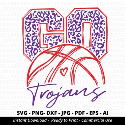 1479 Go Trojans Basketball SVG Trojans svg Go Leopard Trojans svg Trojans Mascot svg Trojans Mom svg Trojans Pride svg Trojans Cheer svg Cricut