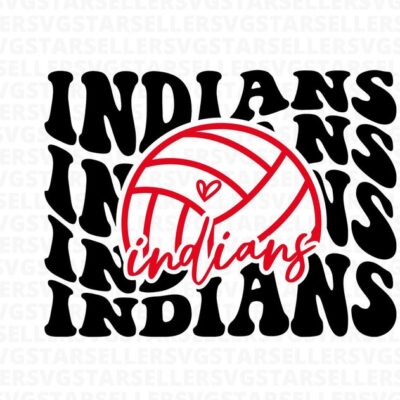 148 Indians Volleyball SVG PNG Indians svg Stacked Indians svg Indians Mascot svg Indians Mom svg Indians Shirt svg Volleyball Mom svg Cut File