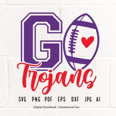 1484 Trojan Football svg Trojan Trojans Football svg png Sublimation Football Clipart SVG for Shirts SVG for Cricut Football Mom Shirt