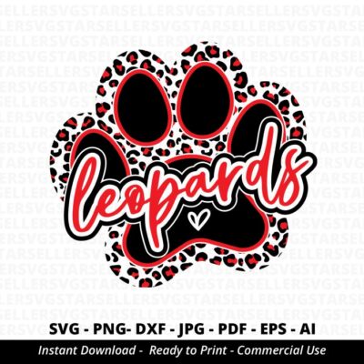 149 Leopards Paw SVG PNG Leopards svg Leopards Shirt svg Leopards Cheer svg Leopards Mascot svg Leopards Mom svg Football Mama svg Cricut