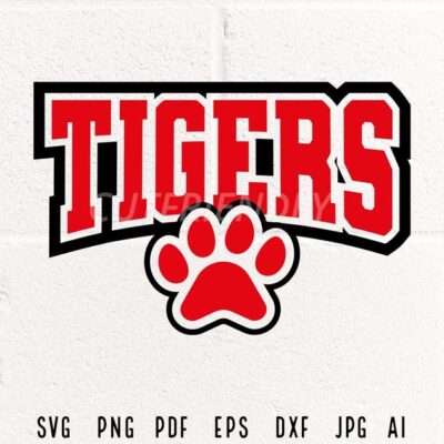 1494 Tigers Paw SVG PNG Tiger svg Team Tigers svg Tigers Cheer Tigers Vibes Sublimation SVG for Shirts Criucut Cut File Vector Digital