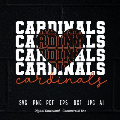 1532 Stacked Cardinals SVG Cardinals Mascot svg Cardinals svg Cardinals School Team svg Cardinals Cheer School Spirit svg Cardinals Heart svg