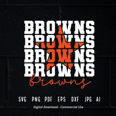 1548 Stacked Browns SVG Browns Mascot svg Browns svg Browns School Team svg Browns Cheer svg Browns Vibes School Spirit svg Browns Star svg