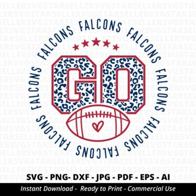 1550 Go Falcons Football SVG PNG Falcons svg Leopard Go Falcons svg Falcons Mascot svg Falcons Shirt svg Falcons Football svg Falcons PNG