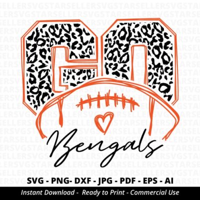 1555 Go Bengals Football SVG Bengals svg Go Leopard Bengals svg Bengals Mascot svg Bengals Pride svg Bengals Cheer School Spirit svg Cricut