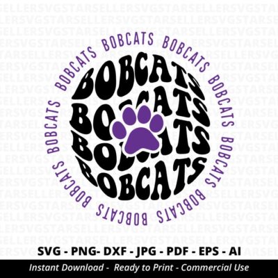 1557 Bobcats Paw SVG PNG Bobcats svg Stacked Bobcats Paw svg Bobcats Cheer svg Bobcats Mascot svg Bobcats Mom svg Football Mama svg Cricut