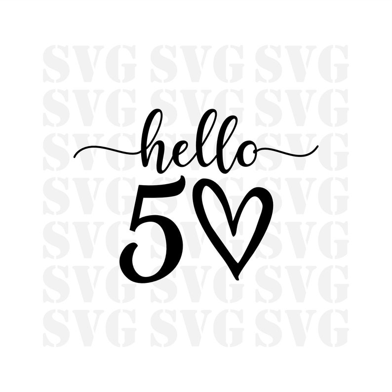 15609 Hello Fifty SVG Hello 50 svg Birthday Svg Fiftieth Birthday Svg Birthday Png 50th bday t shirt design Sublimation Dtf