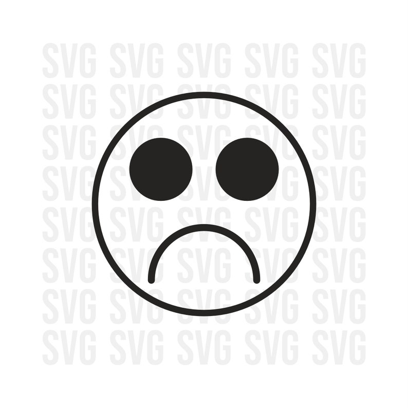 15617 Smiley Face svg Sad Smiley Face svg dxf png Cute emoji svg for cricut print and cut custom svg