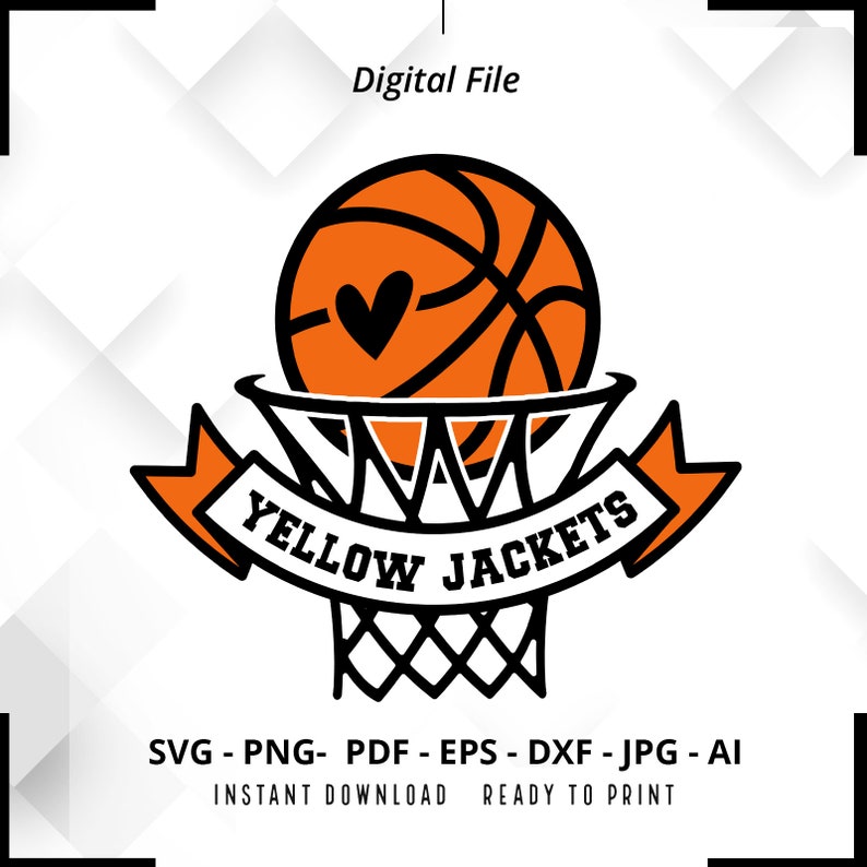 1571 Yellow Jackets Basketball SVG PNG Yellow Jackets svg Basketball Shirt svg Yellow Jackets Cheer svg Yellow Jackets Mom svg Cricut svg