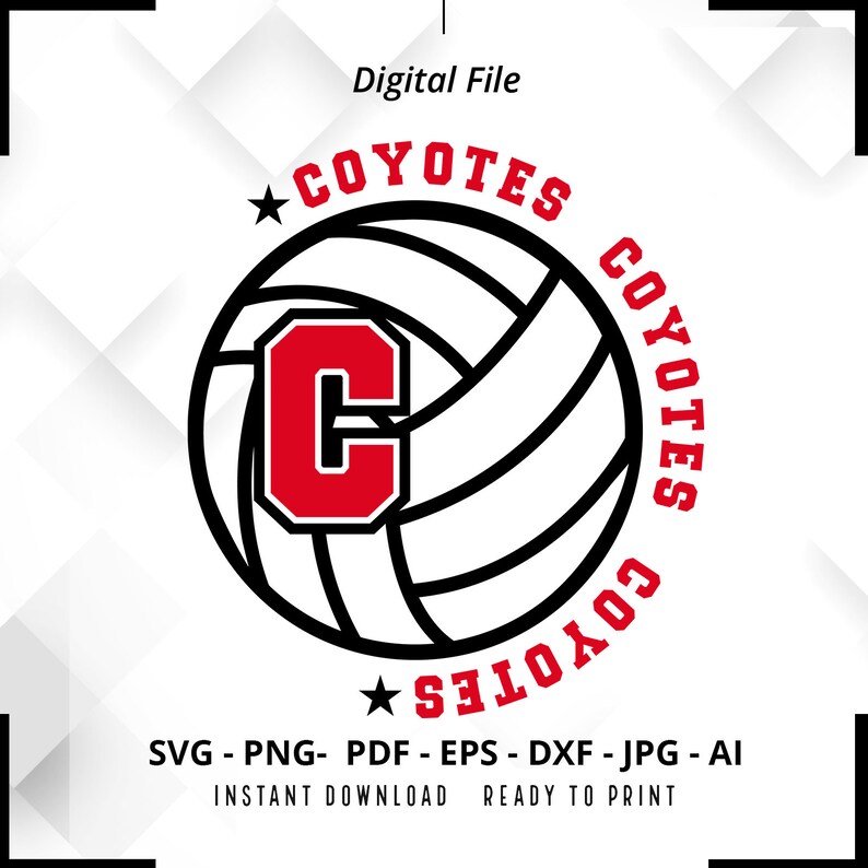 1575 Coyotes Volleyball SVG Coyotes svg Volleyball svg Coyotes Mascot svg Coyotes Cheer svg Coyotes Pride svg Volleyball Mom svg Cut File