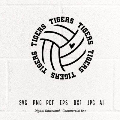 1575 Tigers SVG PNG Tigers Volleyball svg Tigers Cheer svg Tigers Stacked svg School Spirit svg Tigers Mom svg Team Mascot Volleyball Mom svg