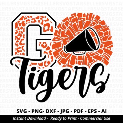 1581 Leopard Go Tigers SVG Tigers Cheer svg Tigers Mascot svg Cheer Little Mom School Team svg Team Mascot School Spirit Cricut svg Silhouette