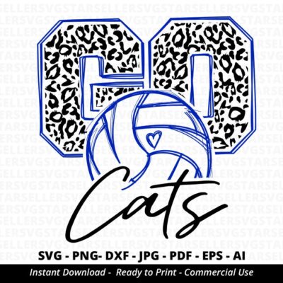 1587 Go Cats SVG Cats Volleyball svg Volleyball Mom svg Cats svg Cats Mascot svg Love Cats School Spirit Shirts svg Cats Cheer Cricut Silhouette