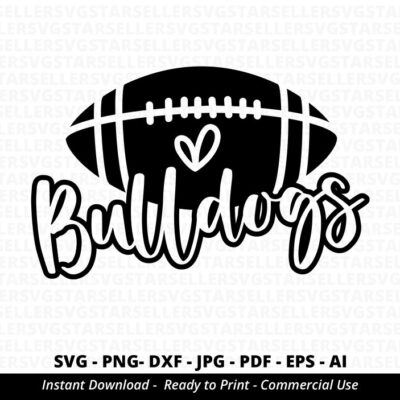 1591 Bulldogs Football SVG PNG Bulldogs svg Bulldogs Shirt svg Bulldogs Mascot svg Bulldogs Heart svg Bulldogs Mom svg Bulldogs PNG Cricut