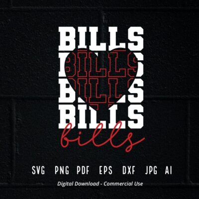 1592 Stacked Bills SVG Bills Mascot svg Bills svg Bills School Team svg Bills Cheer svg School Spirit svg Bills Heart svg