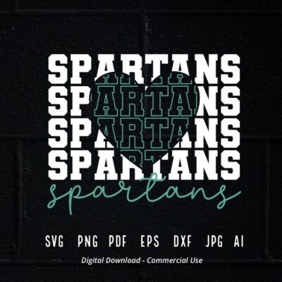 1594 Stacked Spartans SVG Spartans Mascot svg Spartans svg Spartans School Team svg Spartans Cheer svg School Spirit svg Spartans Heart svg