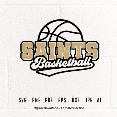 1607 Saints SVG PNG Saints Basketball svg Saints Cheer svg Basketball svg Saints Shirt svg Retro Saints svg Saints Pride Basketball Mom