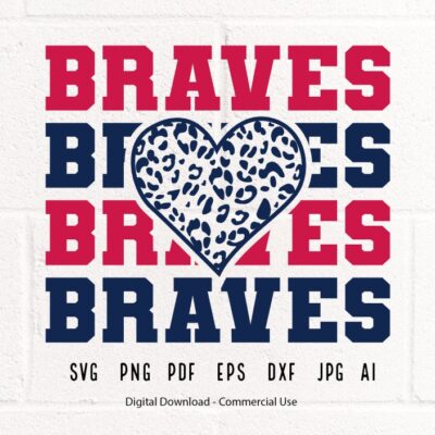 1610 Brave Heart svg Brave Braves Heart svg png Sublimation Heart Clipart Clipart Cheer svg SVG for Shirts SVG for Cricut Shirt svg