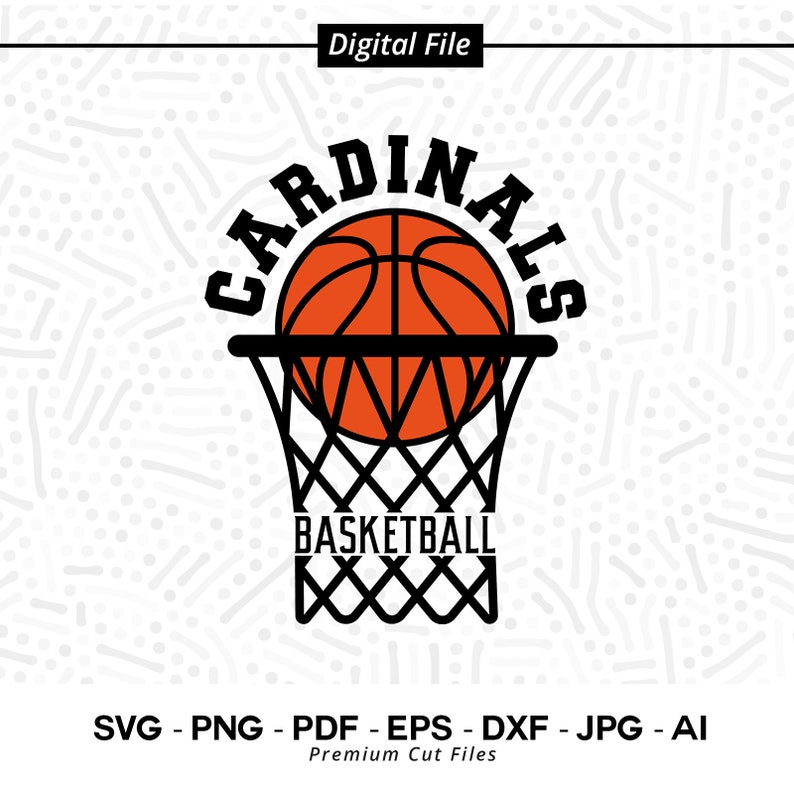 1616 Basketball SVG PNG Cardinal Basketball Cardinal Cardinals Basketball svg Basket Hoop svg Cricut Sublimation png Basketball Clipart