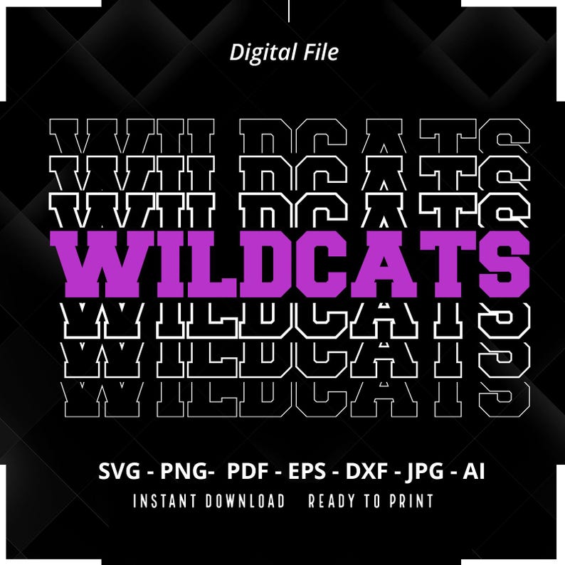 1620 Wildcats SVG PNG Stacked Wildcats svg Wildcats Mascot svg School Spirit svg Wildcats Cheer svg Wildcats Pride svg Cricut Cut File