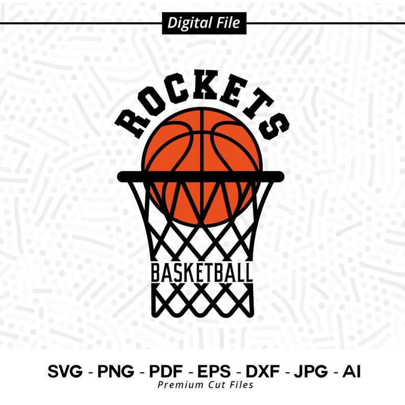 1623 Basketball SVG PNG Rocket Basketball Rocket Rockets Basketball svg Basket Hoop svg Cricut svg Sublimation png Basketball Clipart