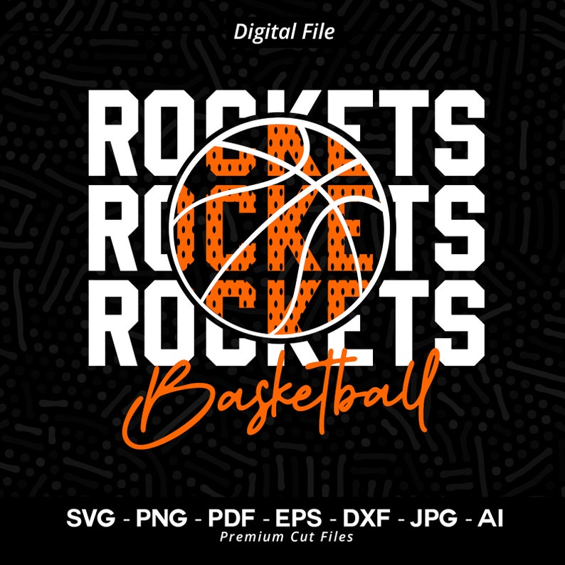 163 Basketball SVG PNG Rocket Basketball Rocket Rockets Basketball svg Basket svg Sublimation png Digital Download Basketball Clipart