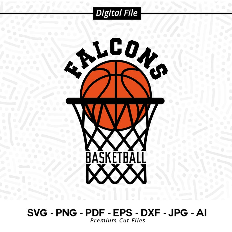 1636 Basketball SVG PNG Falcon Basketball Falcon Falcons Basketball svg Basket Hoop svg Cricut svg Sublimation png Basketball Clipart svg