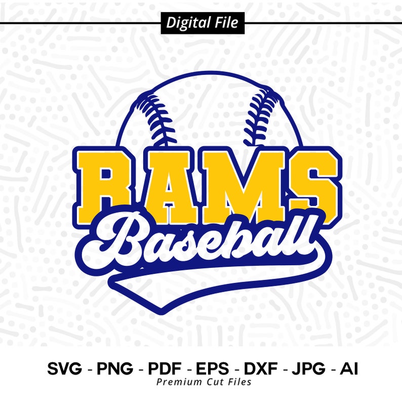 1644 Baseball SVG PNG Ram Baseball Ram Rams Baseball svg Cricut Digital Download Sublimation Baseball Clipart Cut file SVG for Shirts